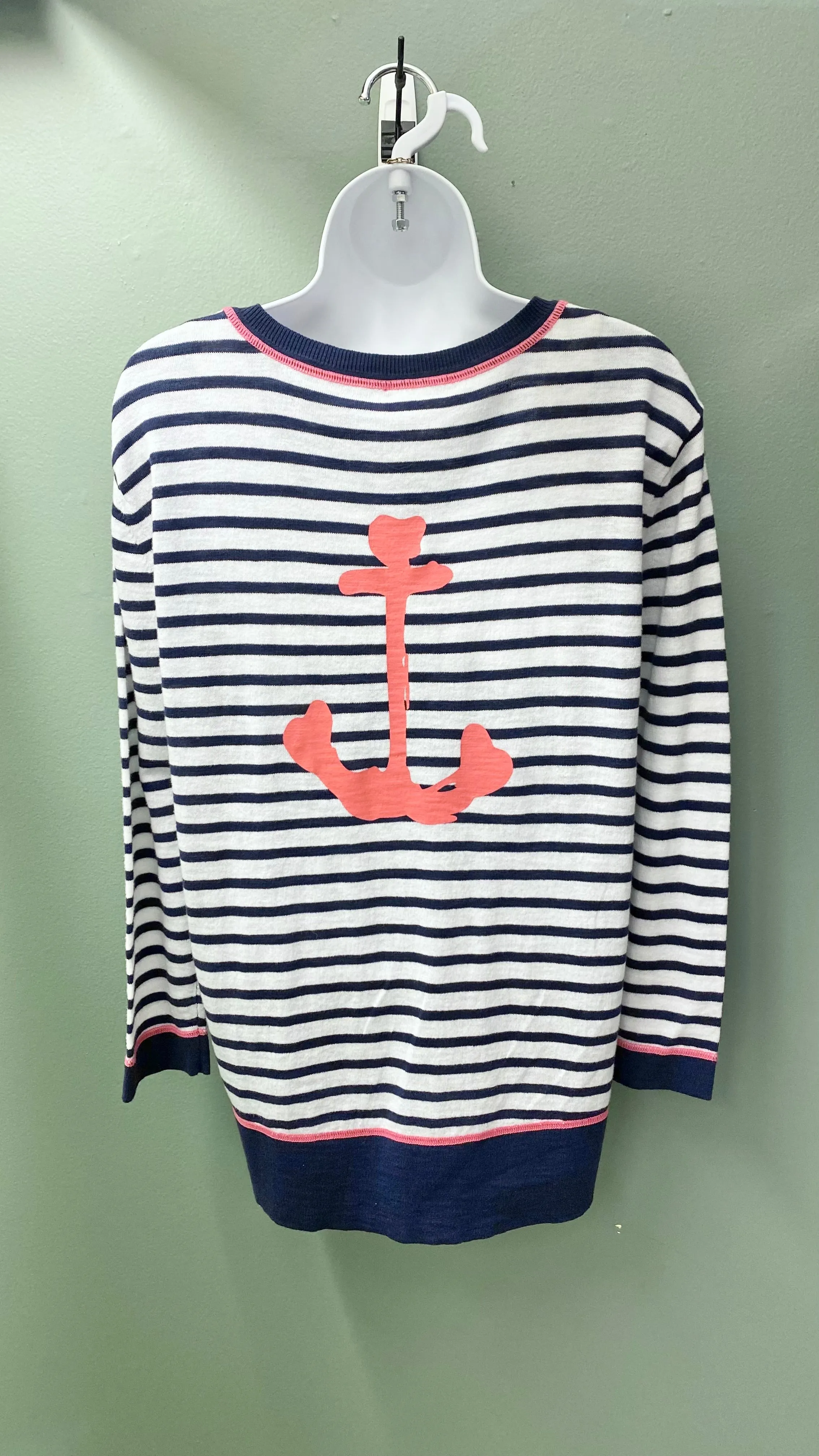 * Charlie B Crew Neck Anchor-Detailed Top