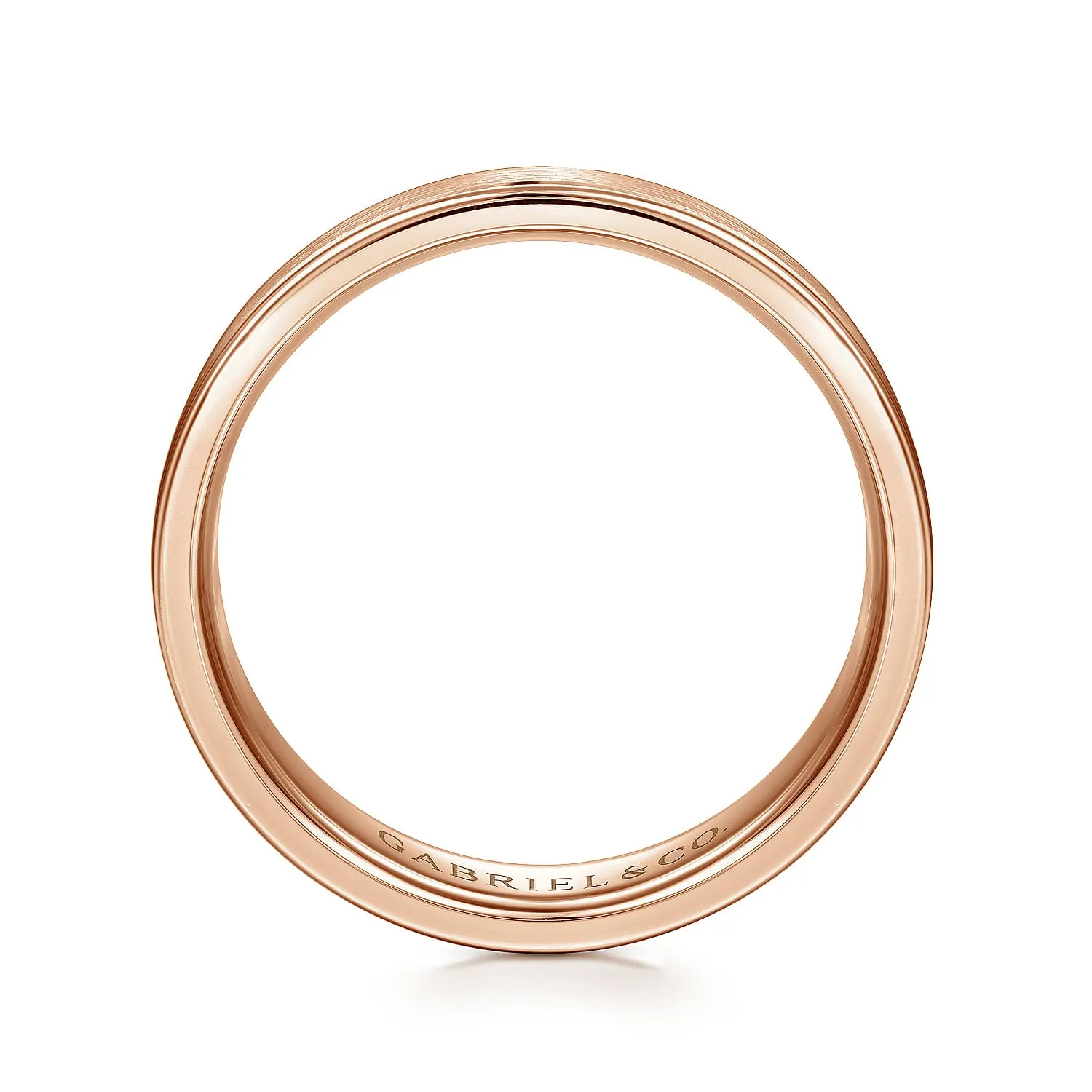 14K Rose Gold 6mm - Men's Wedding Band in Satin Finish