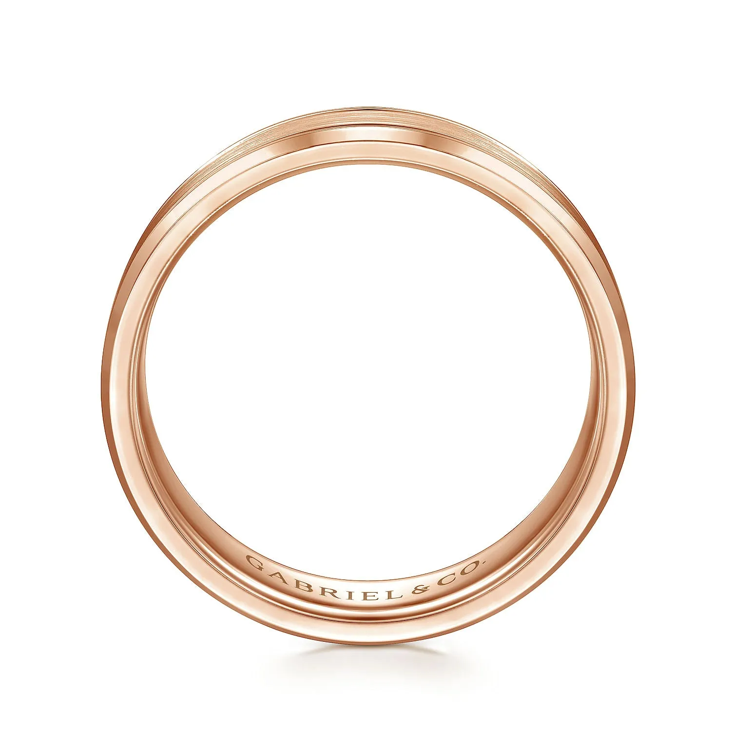 14K Rose Gold 6mm - Men's Wedding Band in Satin Finish