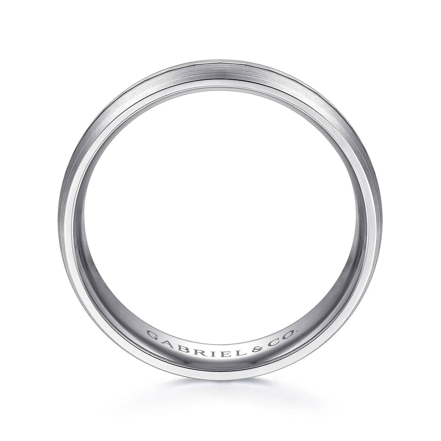 14K White Gold 6mm - Men's Wedding Band in Satin Finish