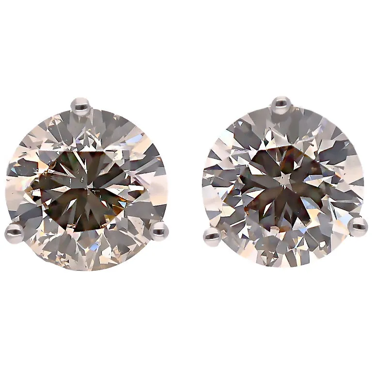 14K White Gold Diamond Stud Earrings