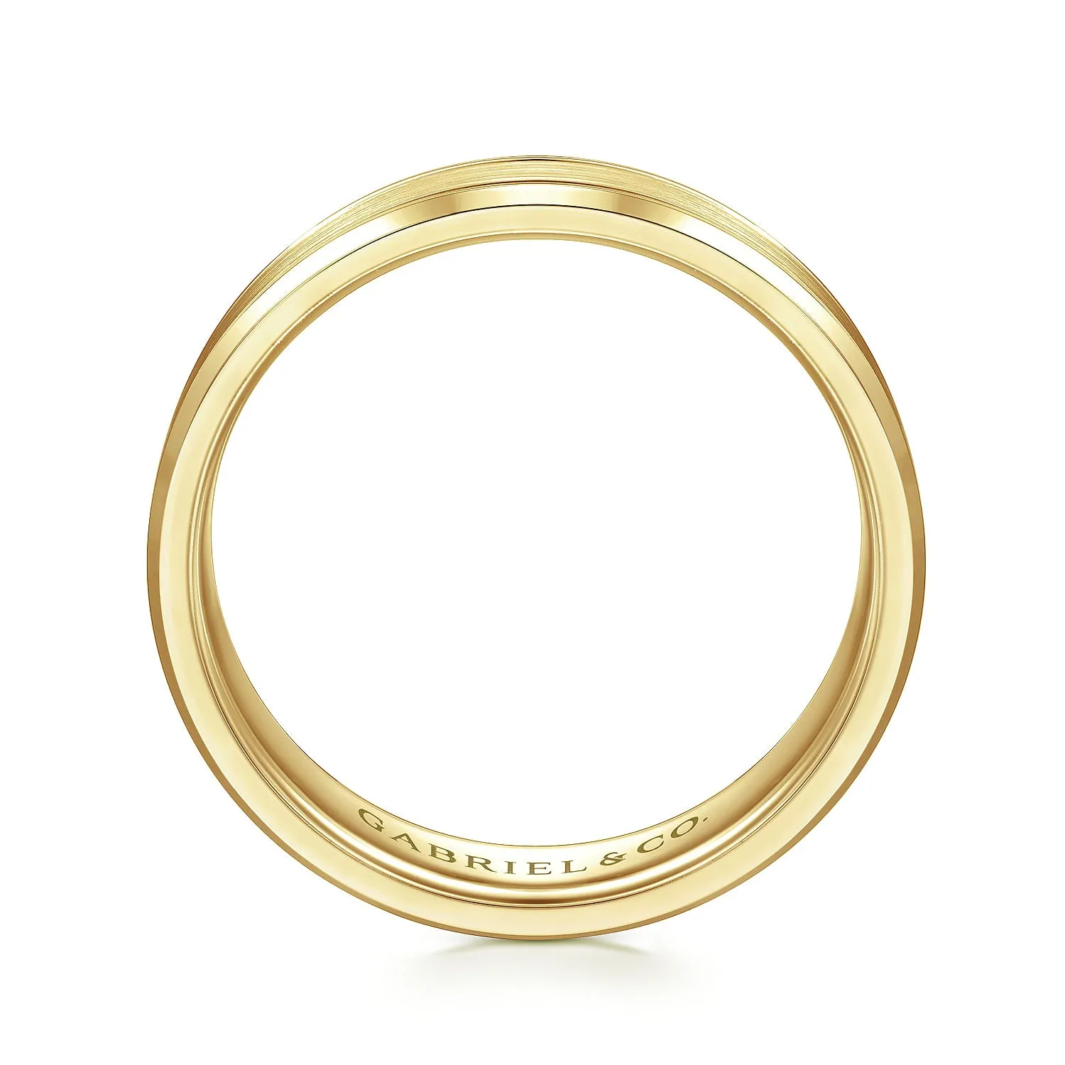 14K Yellow Gold 6mm - Men's Wedding Band in Satin Finish