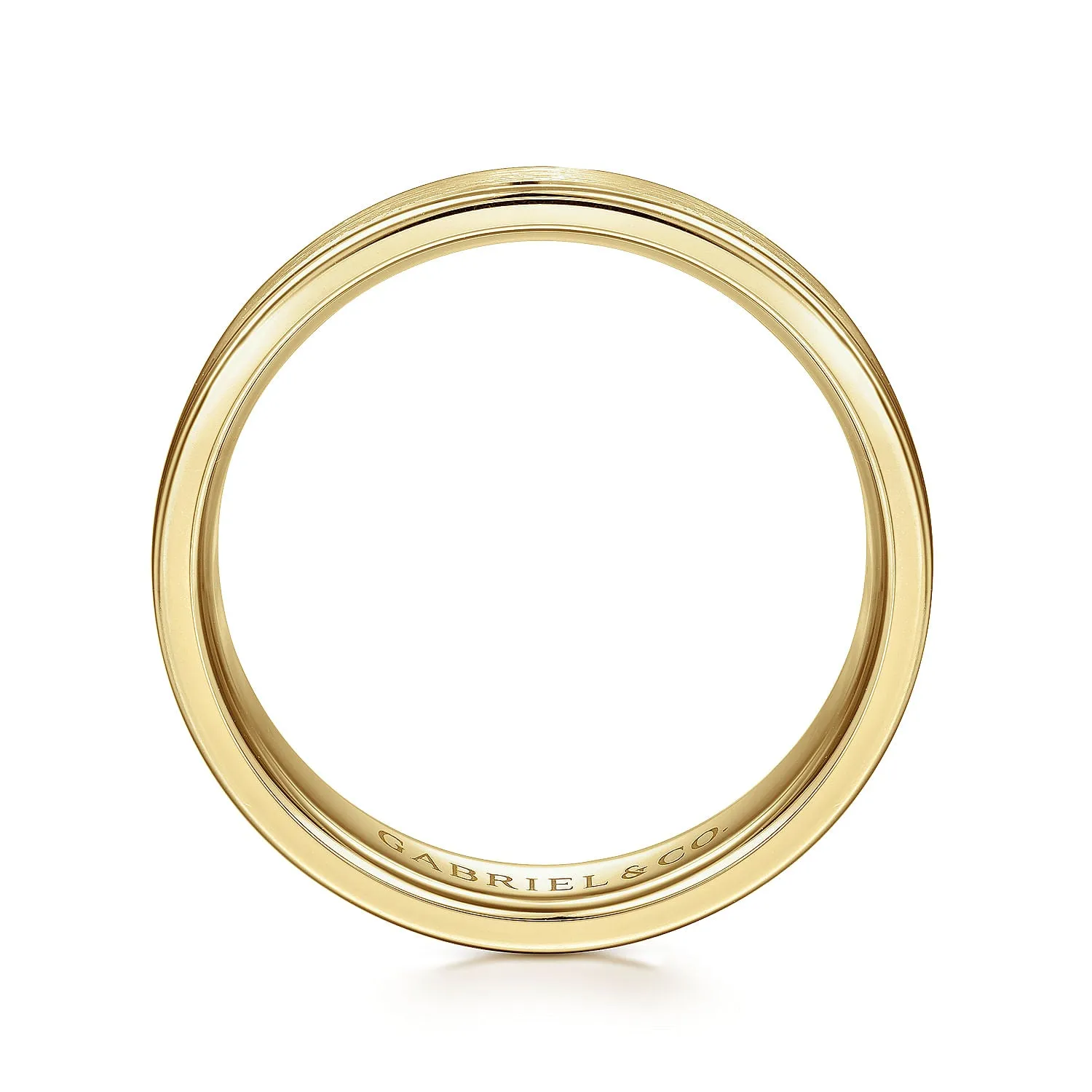 14K Yellow Gold 6mm - Men's Wedding Band in Satin Finish