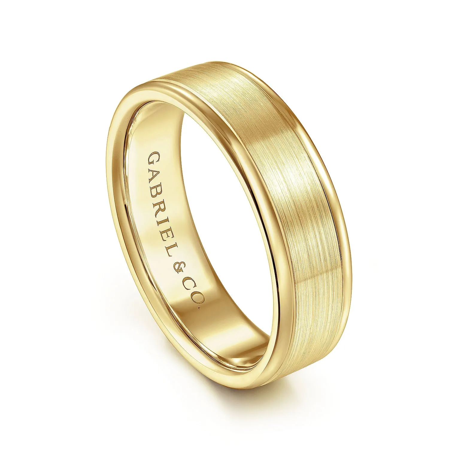 14K Yellow Gold 6mm - Men's Wedding Band in Satin Finish