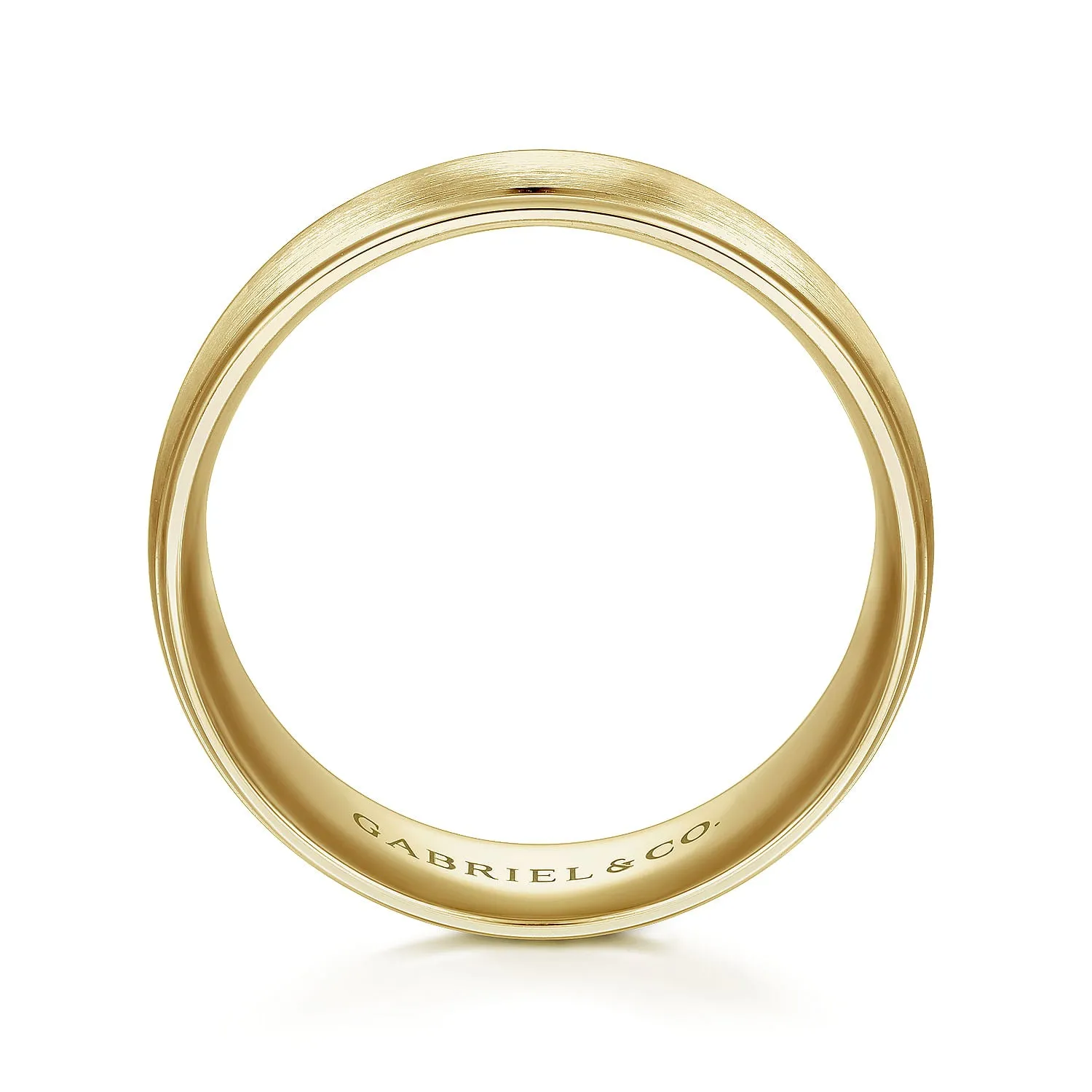 14K Yellow Gold 8mm - Men's Wedding Band in Satin Finish