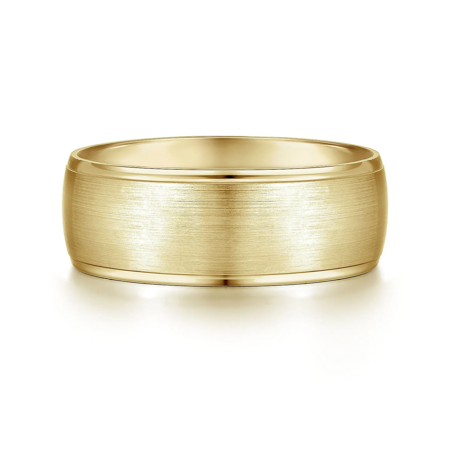 14K Yellow Gold 8mm - Men's Wedding Band in Satin Finish