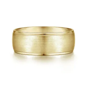 14K Yellow Gold 8mm - Men's Wedding Band in Satin Finish