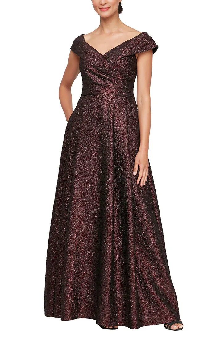 Alex Evenings Stretch Jacquard Evening Gown 8157030