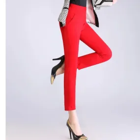 Amy Fashion - Candy Color Stretch Pencil Capris Pants