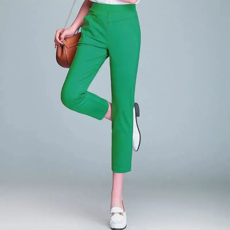 Amy Fashion - Candy Color Stretch Pencil Capris Pants