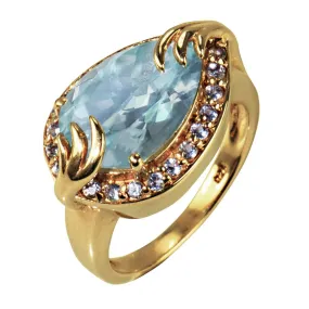 Aqua Pear Ring