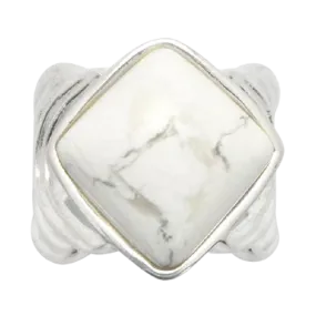 Barse Opening Night Ring-White Howlite