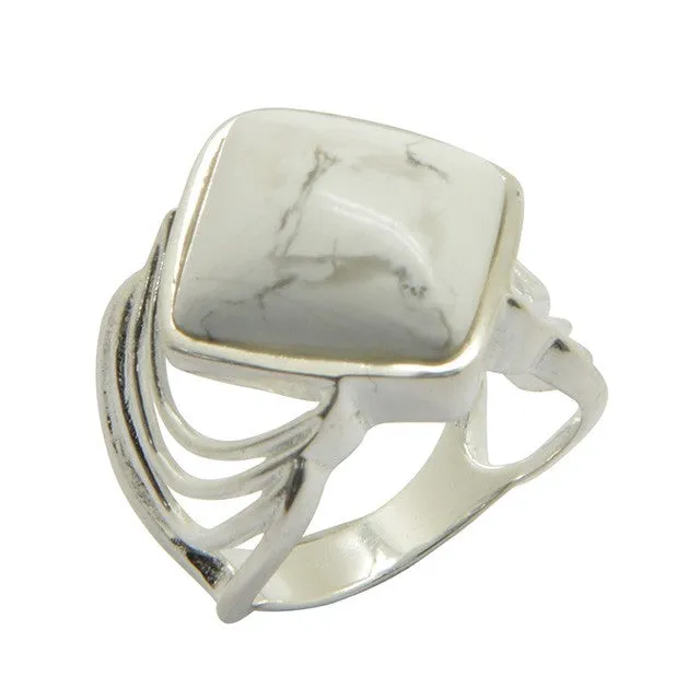 Barse Opening Night Ring-White Howlite