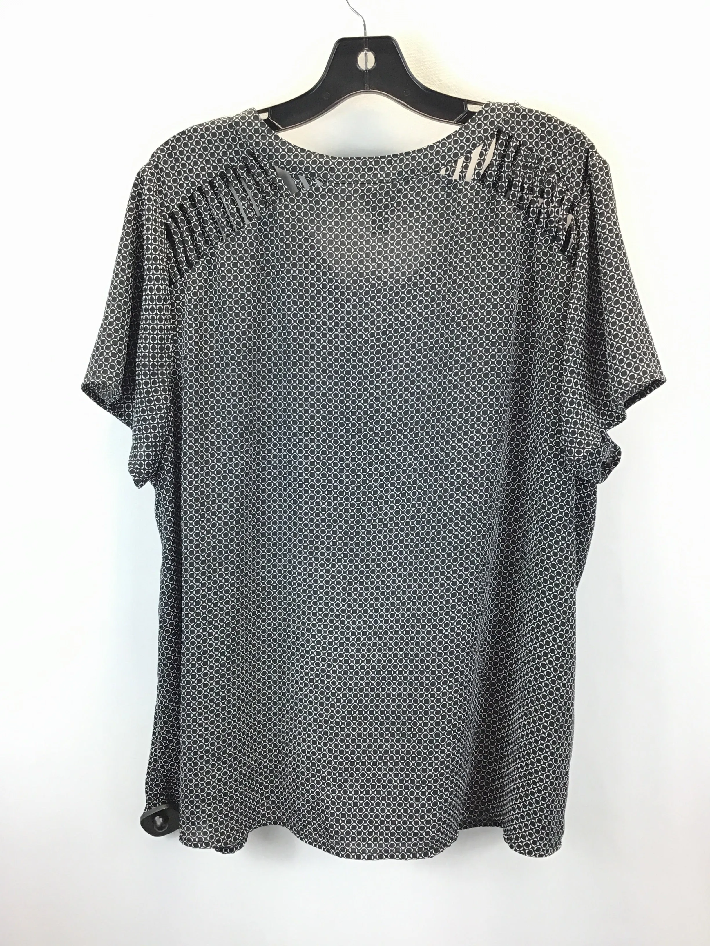 Black & White Top Short Sleeve Worthington, Size 1x