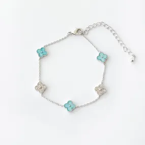 Blue Vanya Diamond Clover Bracelet