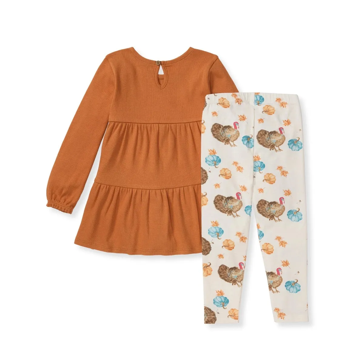 Burt's Bees Organic Baby Girl Turkey Time Shirt and Pant Set