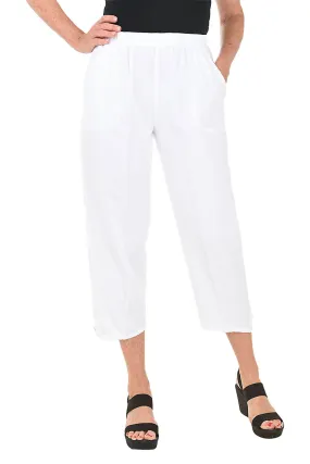 Crinkle Button Tab Crop Pant