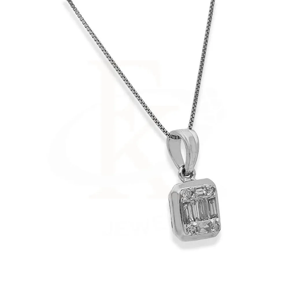 Diamond Necklace Square Shaped 18KT White Gold - FKJNKL18K2419