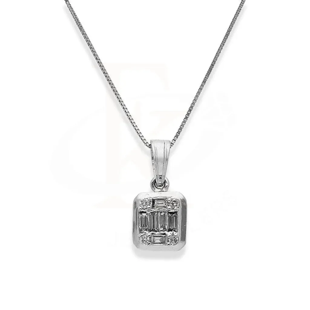 Diamond Necklace Square Shaped 18KT White Gold - FKJNKL18K2419