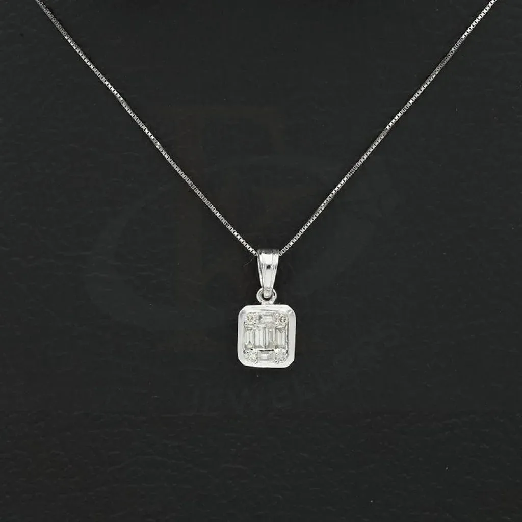 Diamond Necklace Square Shaped 18KT White Gold - FKJNKL18K2419