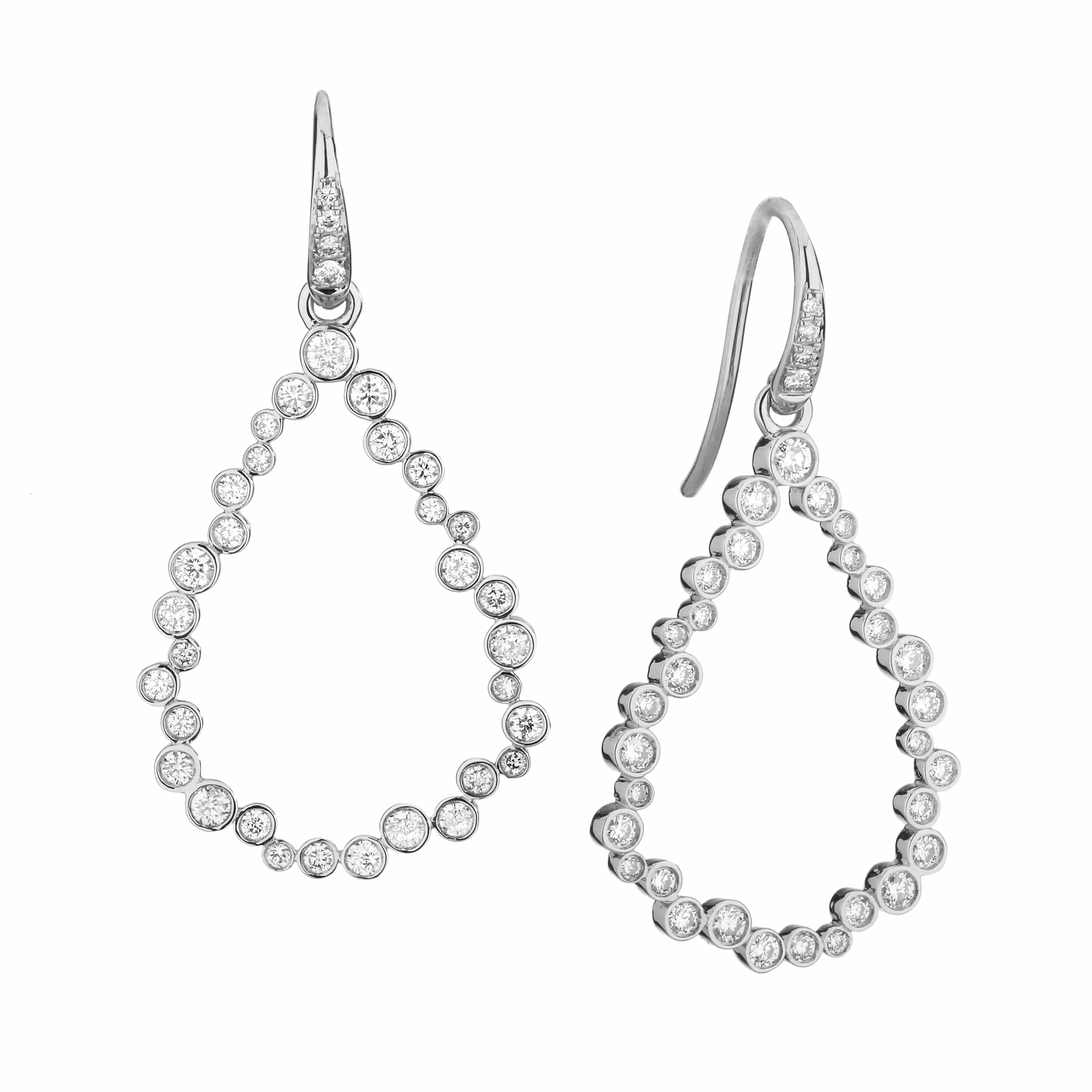 Diamond Tear Drop Earrings