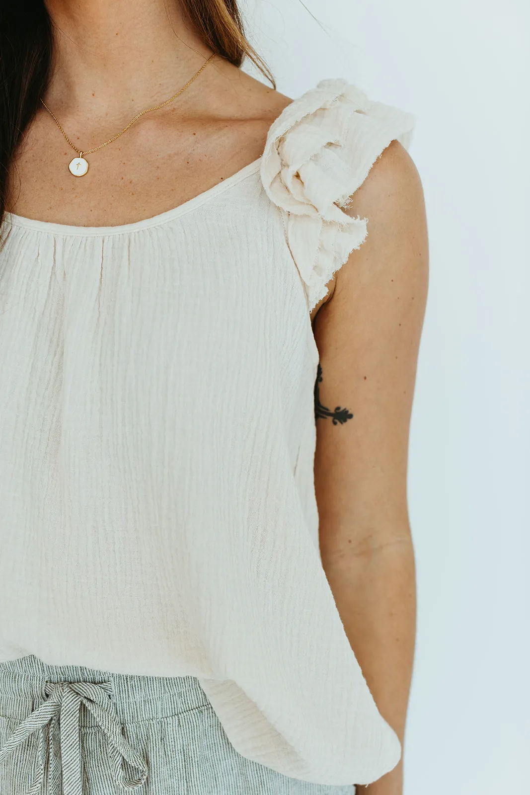 Dove Ruffle Tank