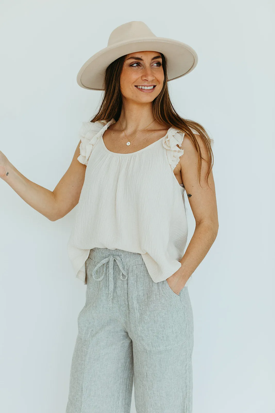 Dove Ruffle Tank