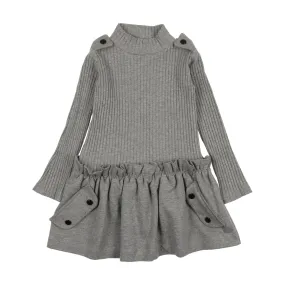 dress snaps ribbed top - grey