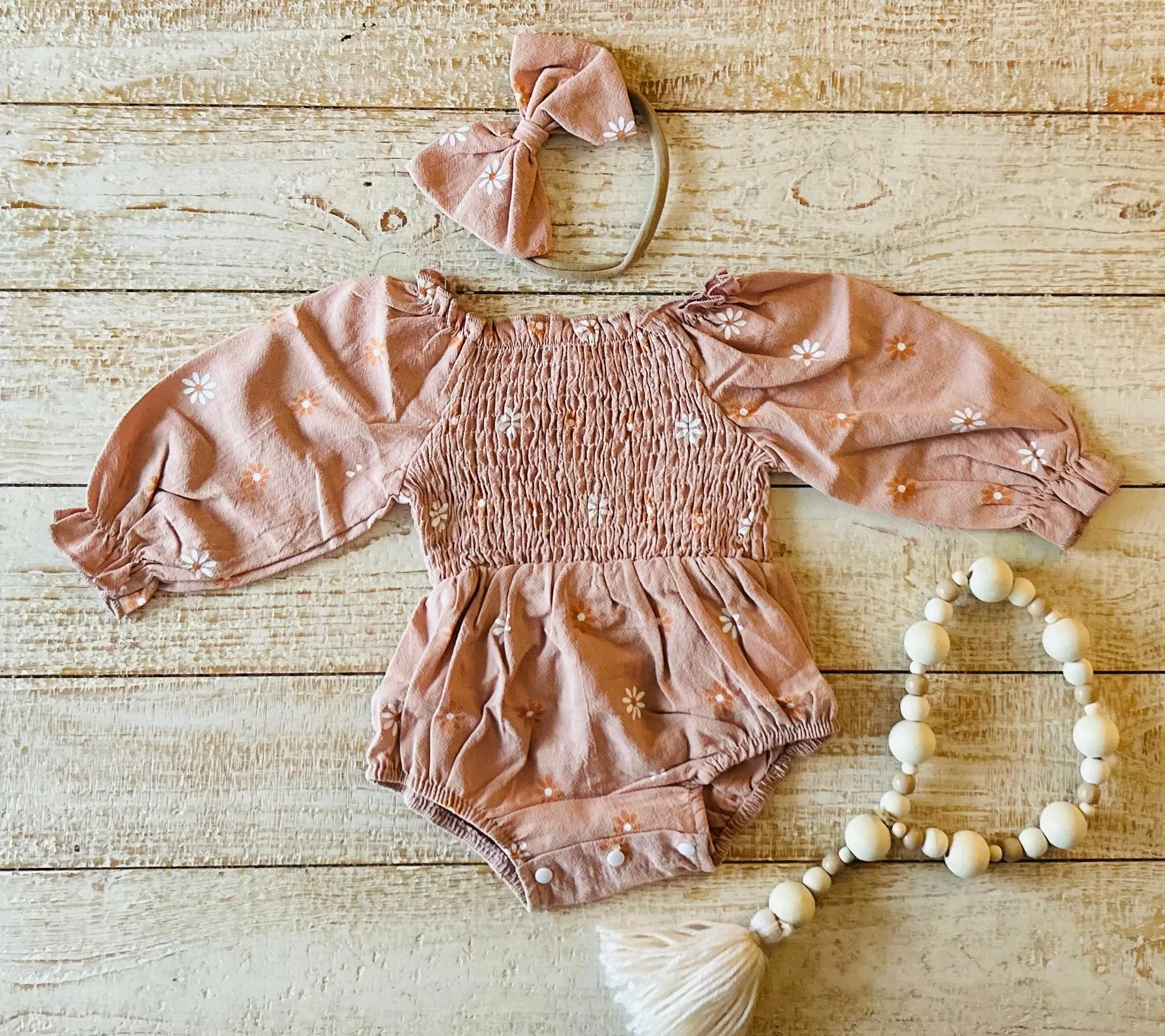 Dusty Rose Floral Romper