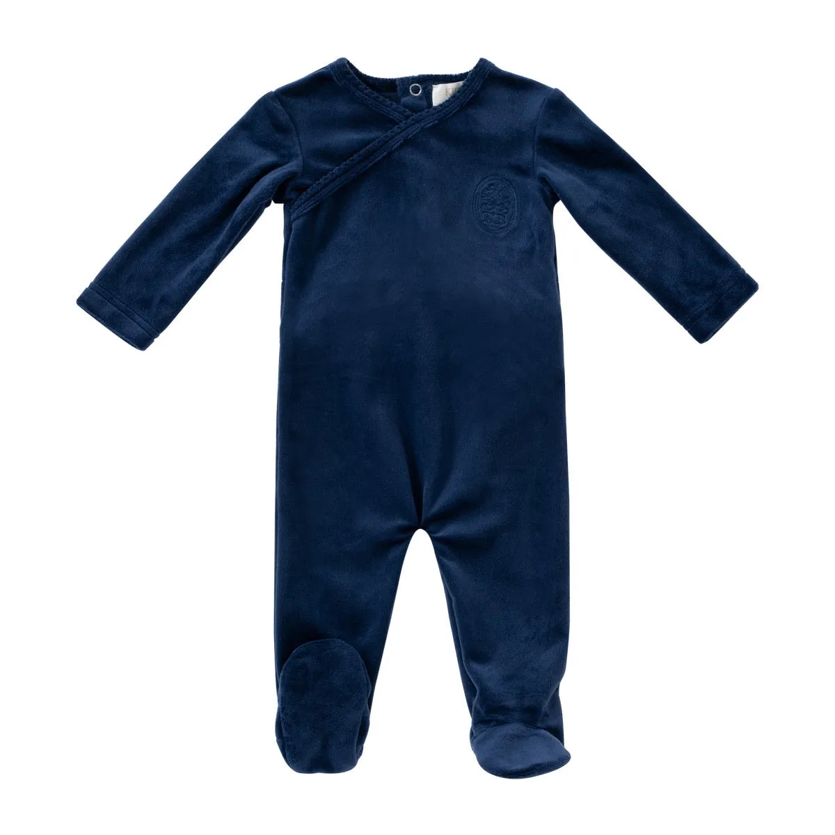 footie crest velour - navy