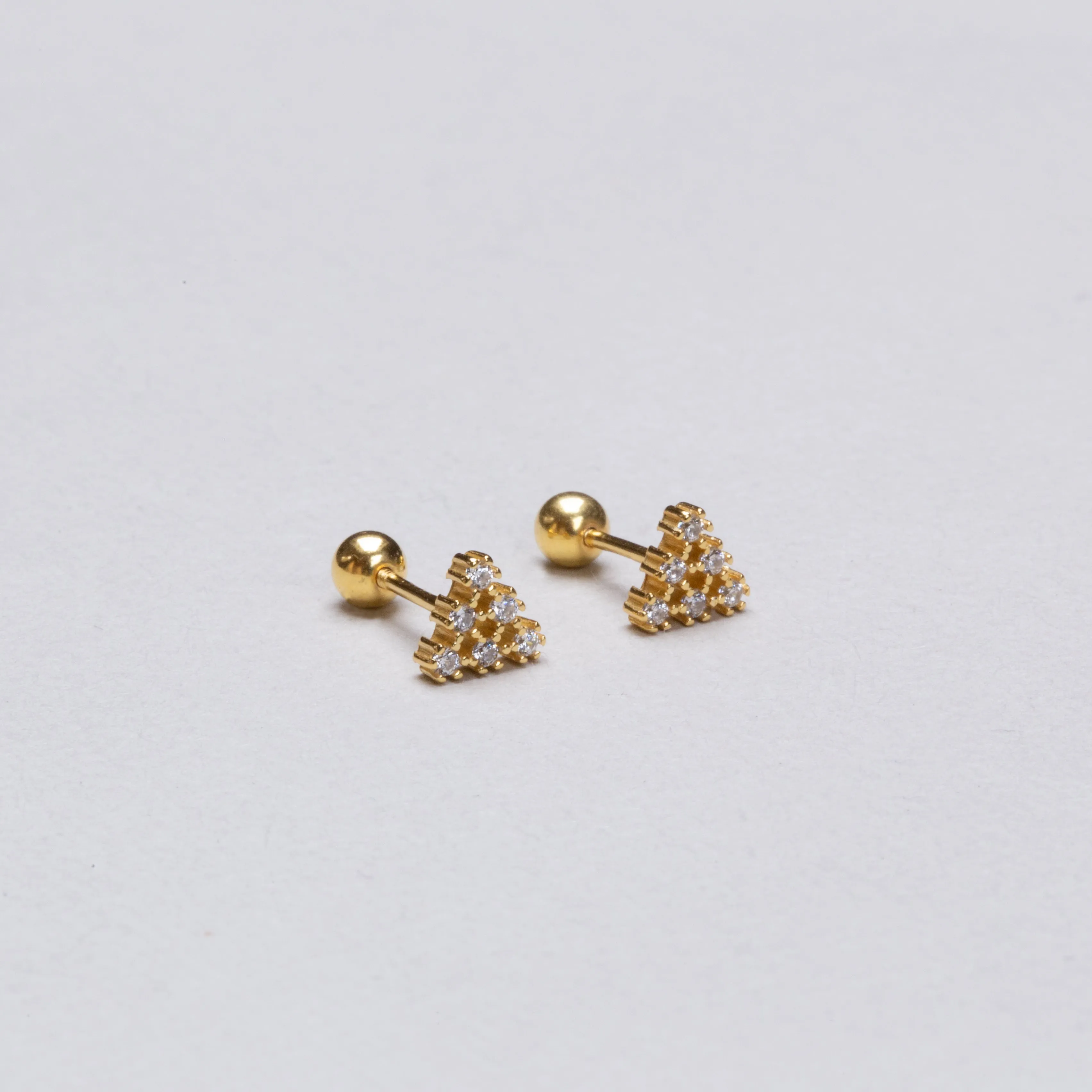 Gold-plated Triangle Stud Cartilage Earring