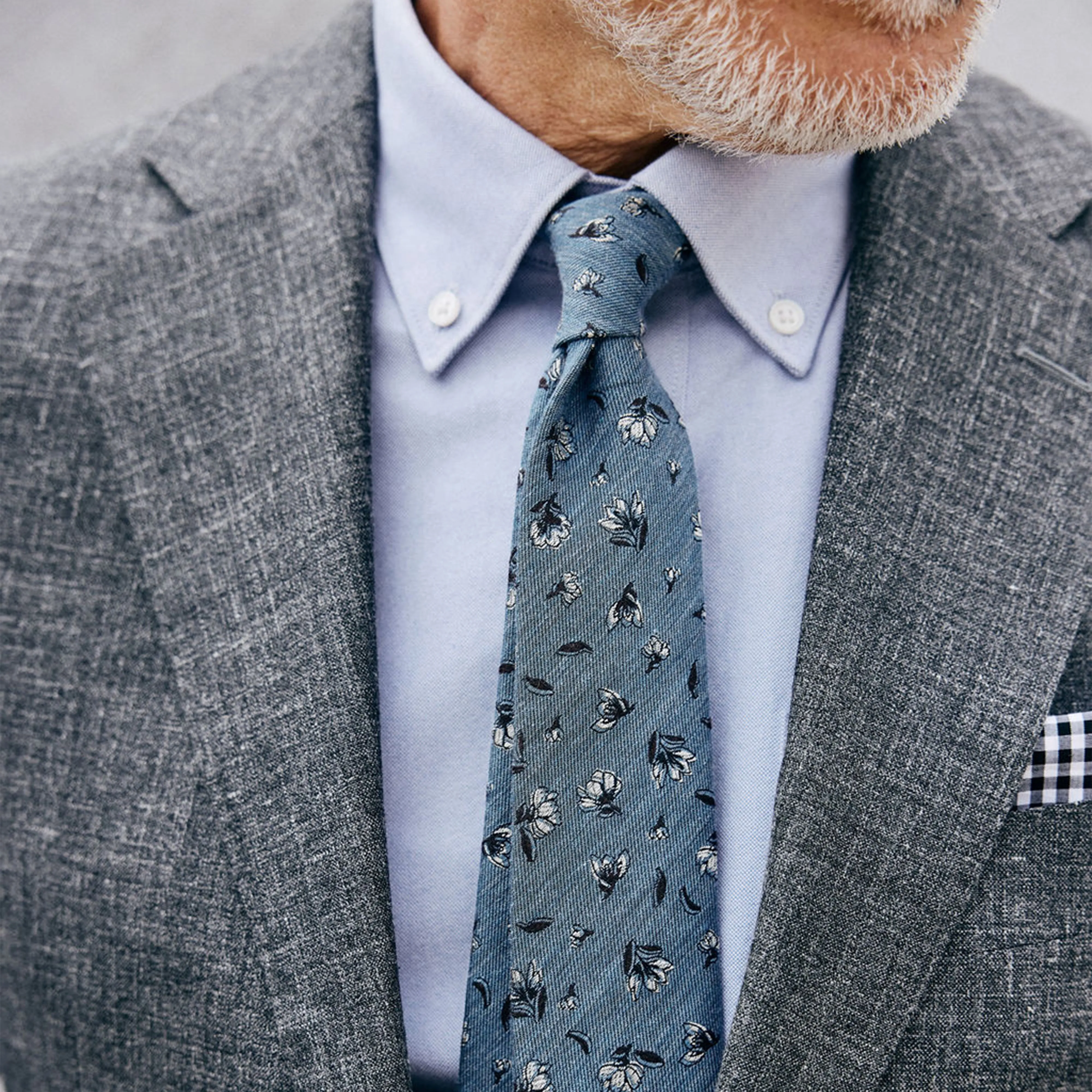 Grazioso Floral Blue Tie