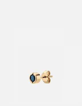 Kali Stud Earring, 14k Yellow Gold w/Blue Sapphire