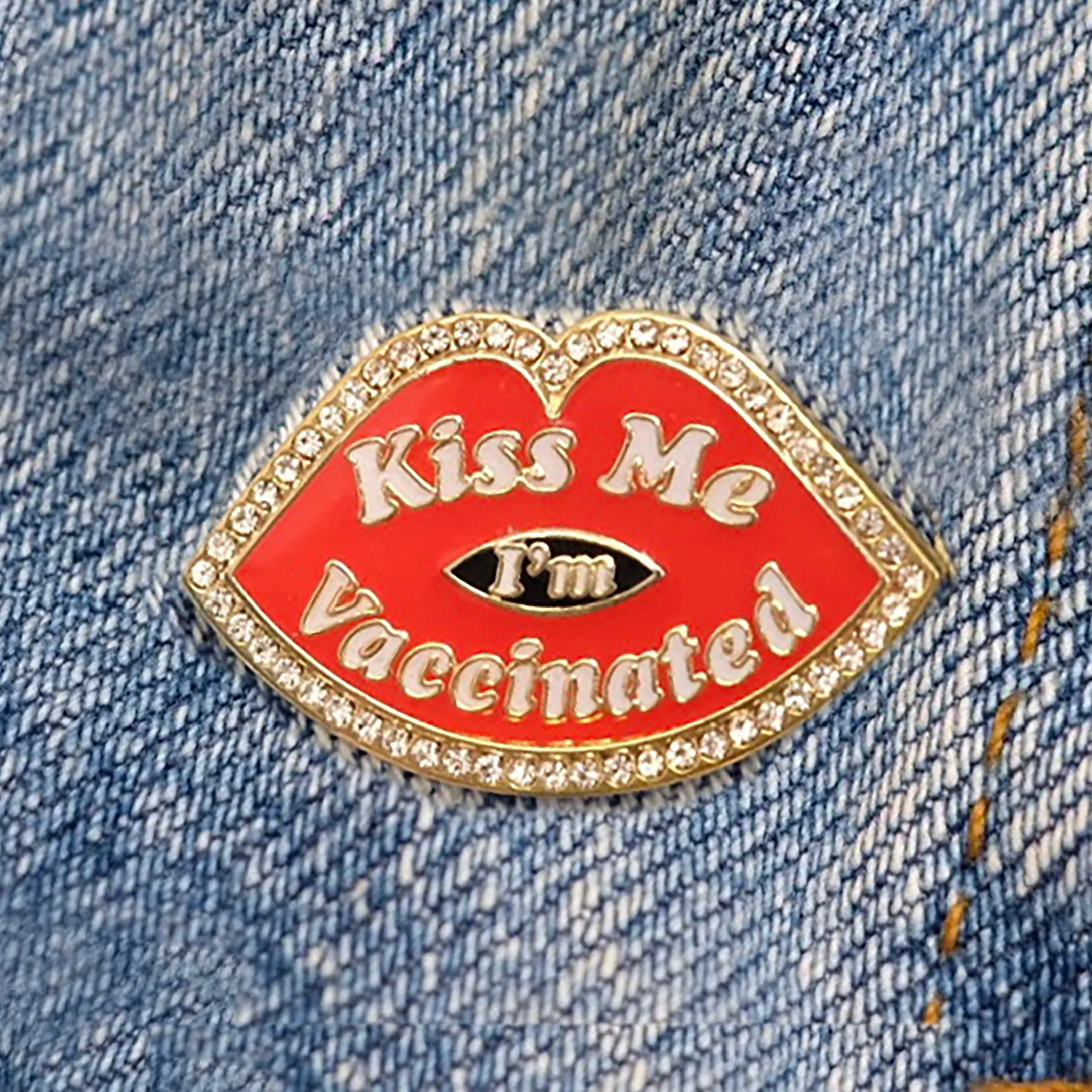 Kiss Me I'm Vaccinated Pin