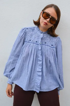 Louizon Peuplier Blue Stripe Blouse