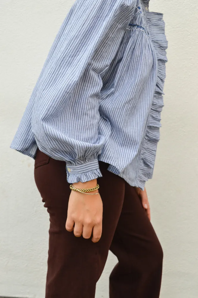 Louizon Peuplier Blue Stripe Blouse