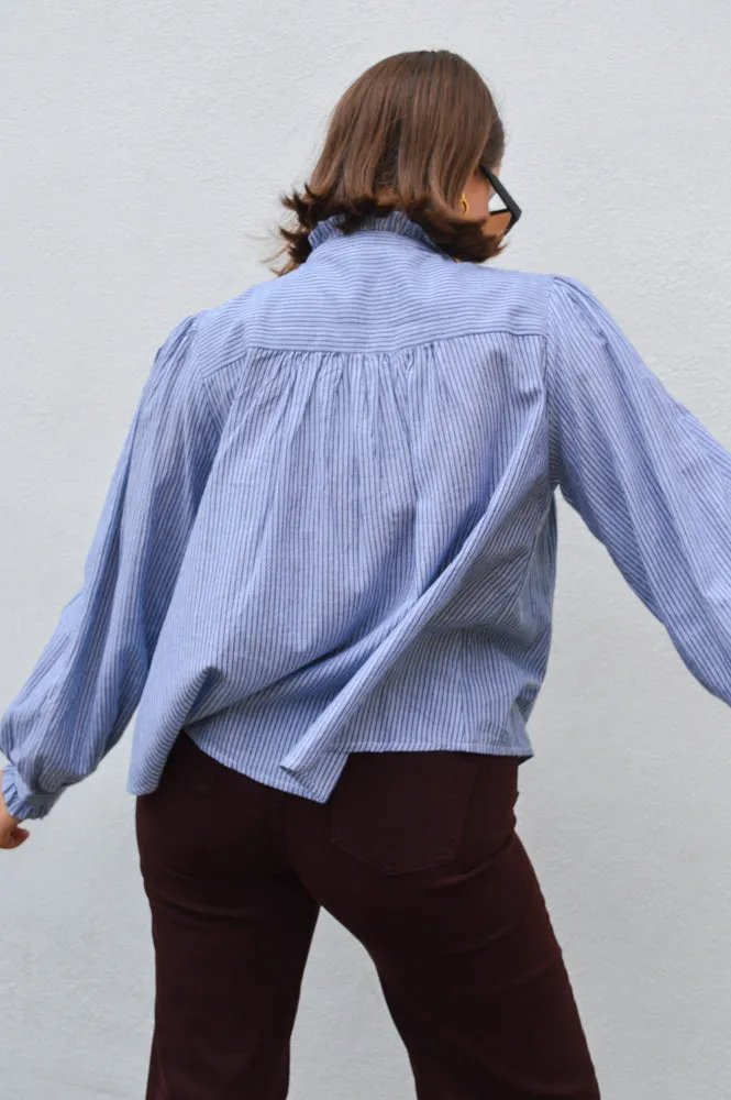 Louizon Peuplier Blue Stripe Blouse