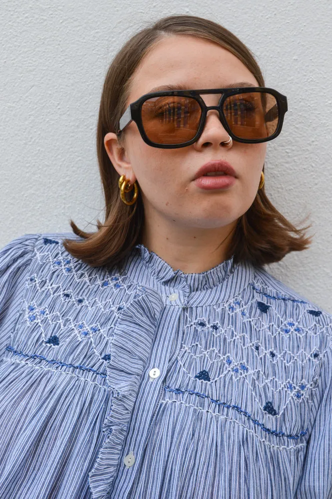 Louizon Peuplier Blue Stripe Blouse