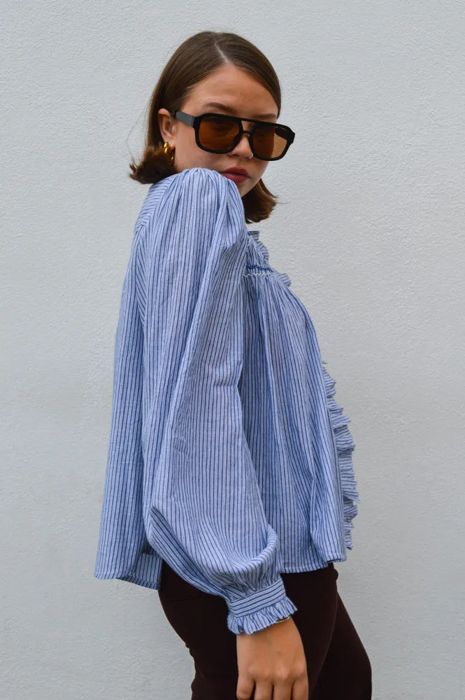 Louizon Peuplier Blue Stripe Blouse