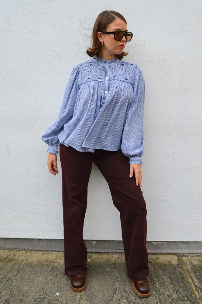 Louizon Peuplier Blue Stripe Blouse