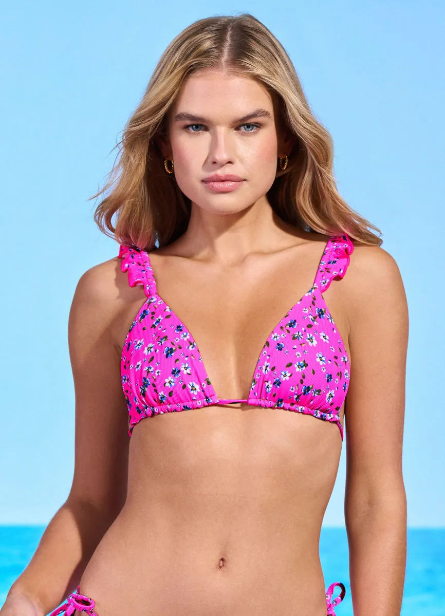 Maaji Happyflower Crush Ruffle Triangle Bikini Top