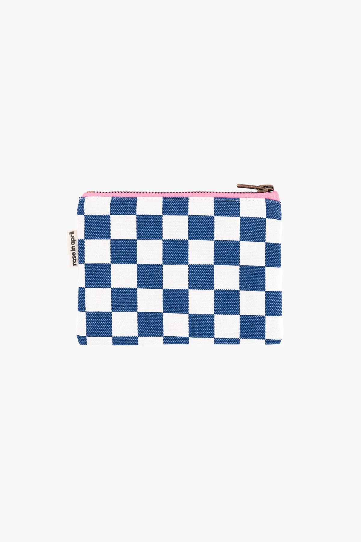 Marie Purse Checkerboard Ecru / Blue Navy