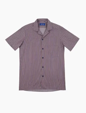 Multi Striped Cotton Short Sleeve Shirt