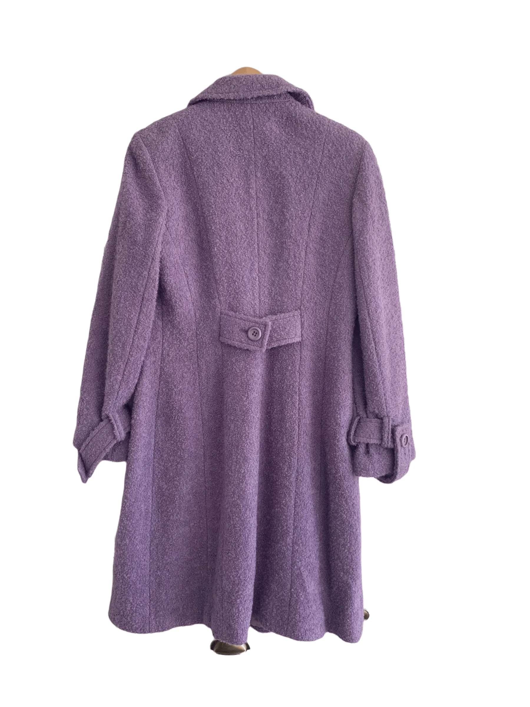 Olsen Boucle Wool Coat Purple UK Size 12