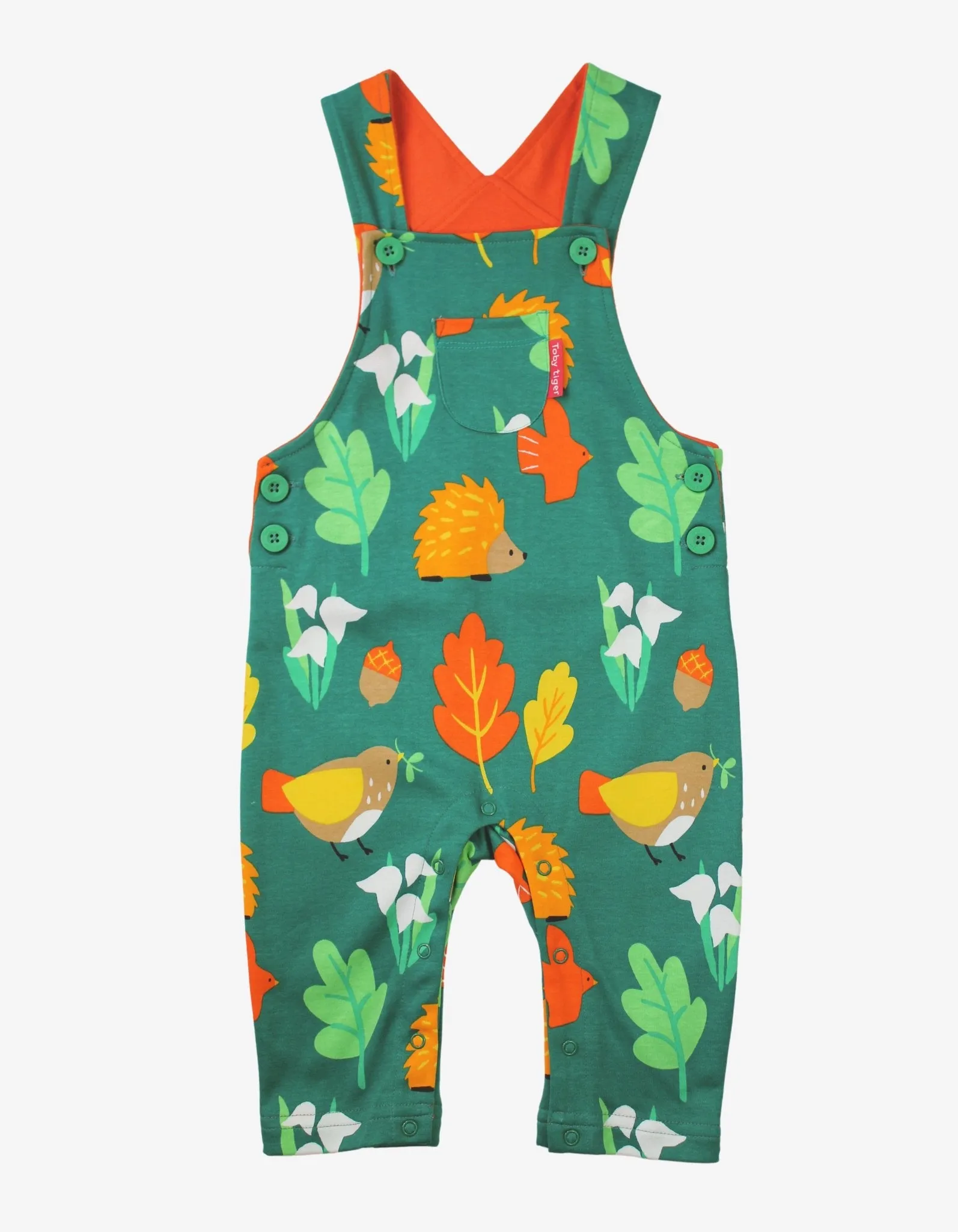 Organic Autumn Print Dungarees