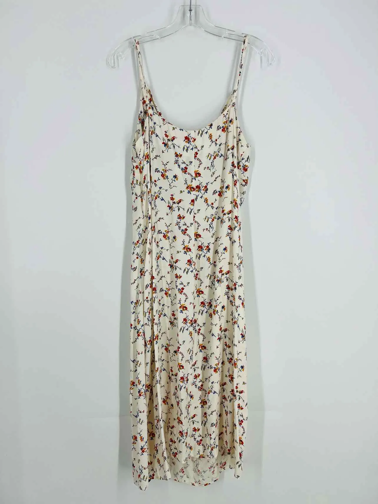 Size XL Wh/Bl/Rd Floral Cowlneck Designer Dress