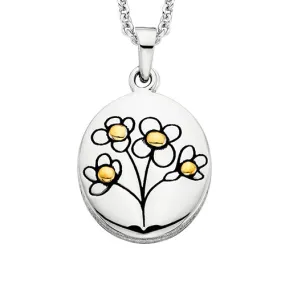 Sterling Silver Floral Mustard Seed Pendant