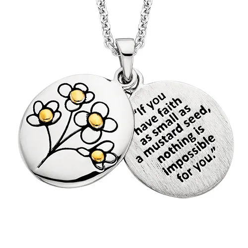 Sterling Silver Floral Mustard Seed Pendant