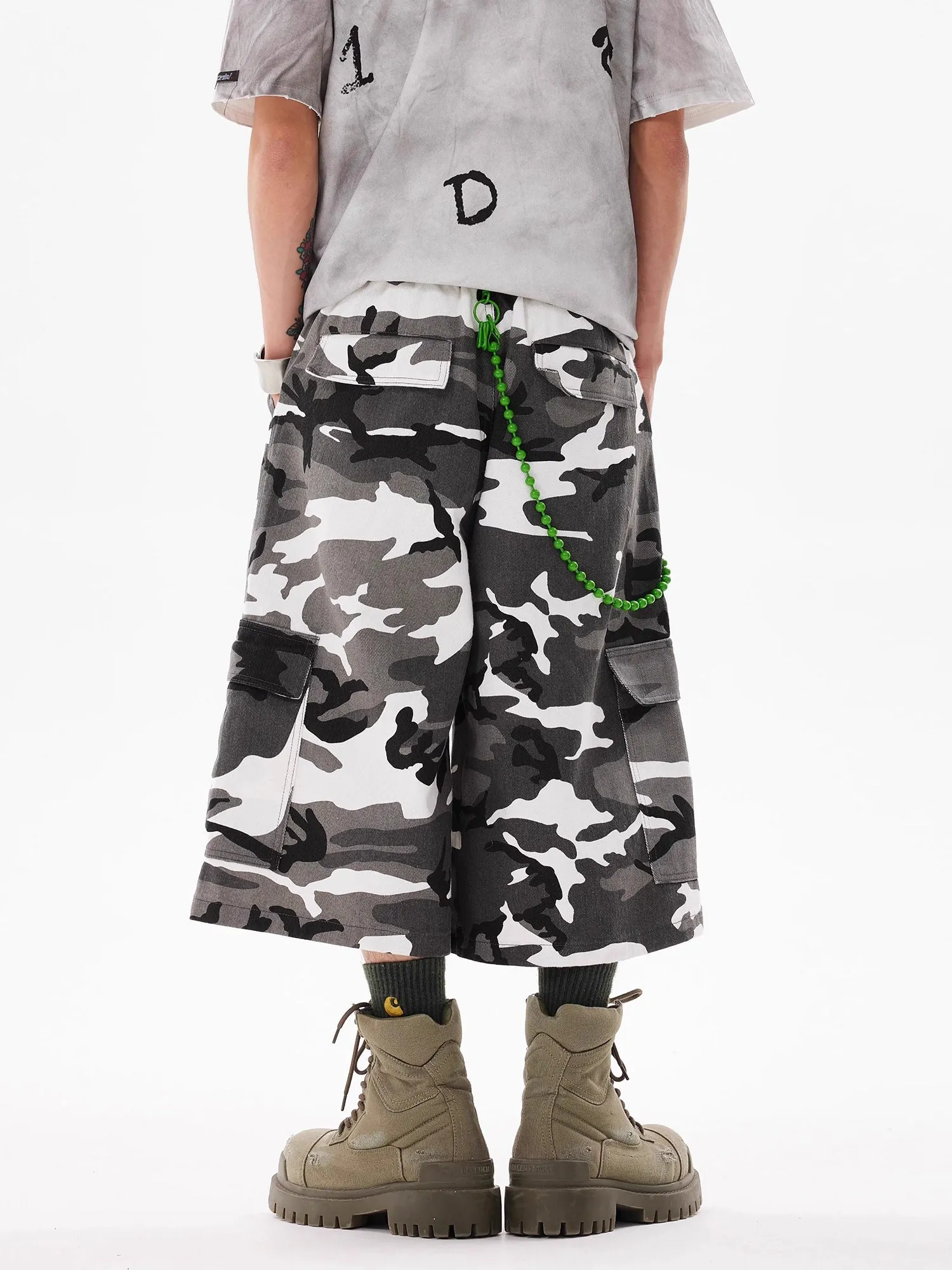 Thesupermade American High Street Camouflage Workwear Casual Jorts