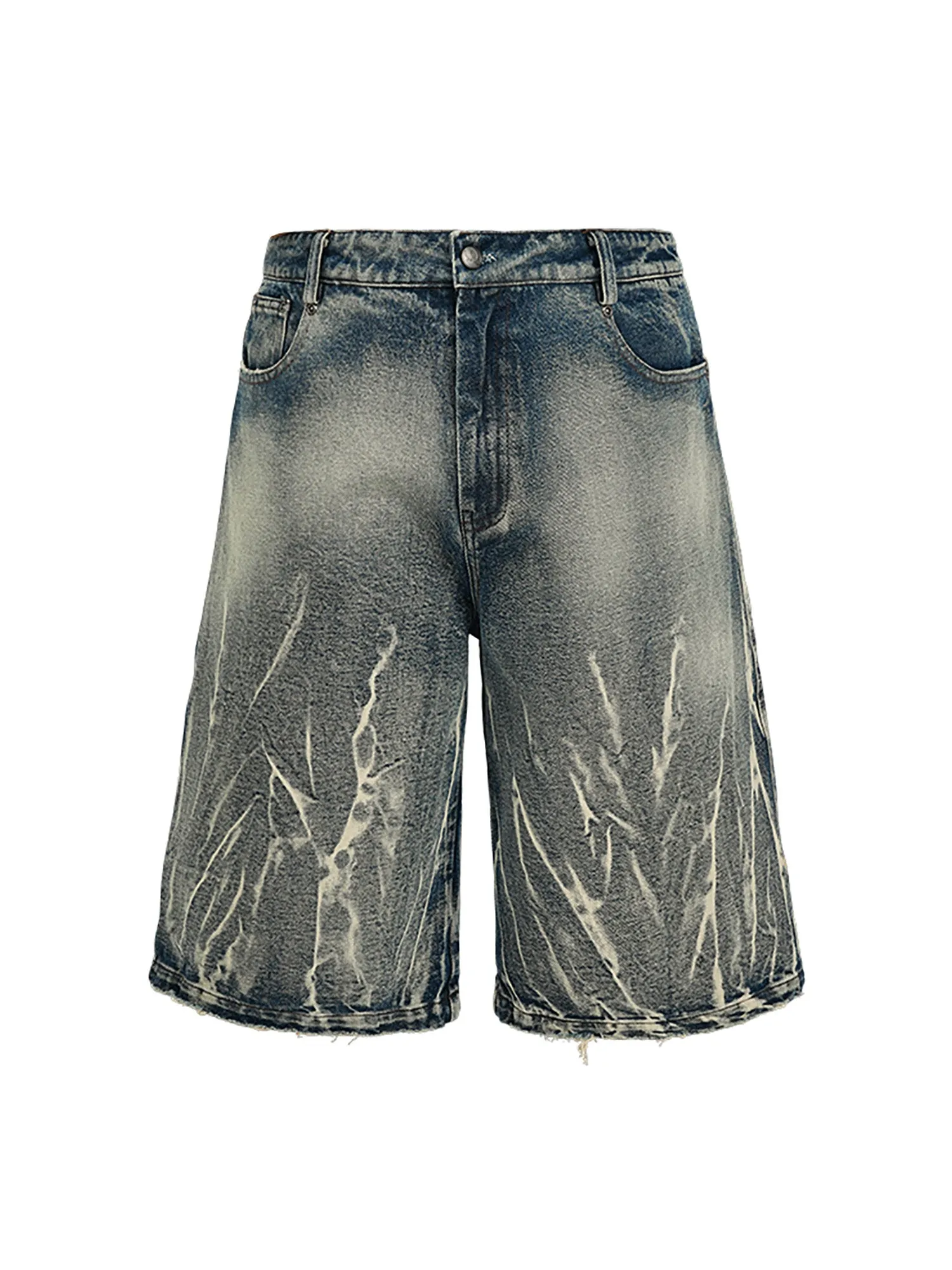 Thesupermade Lightning Pattern Denim Hip-hop Jorts